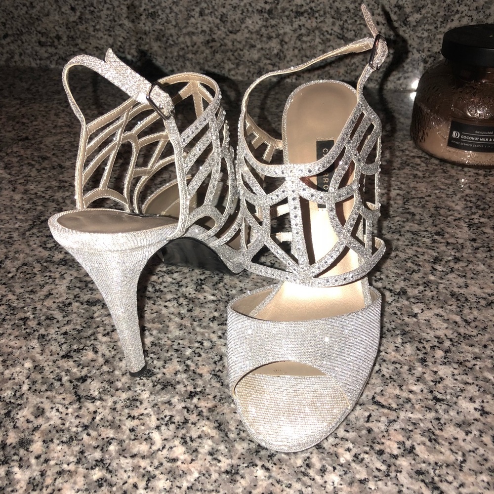 Size nine silver and sparkly Caparros heels